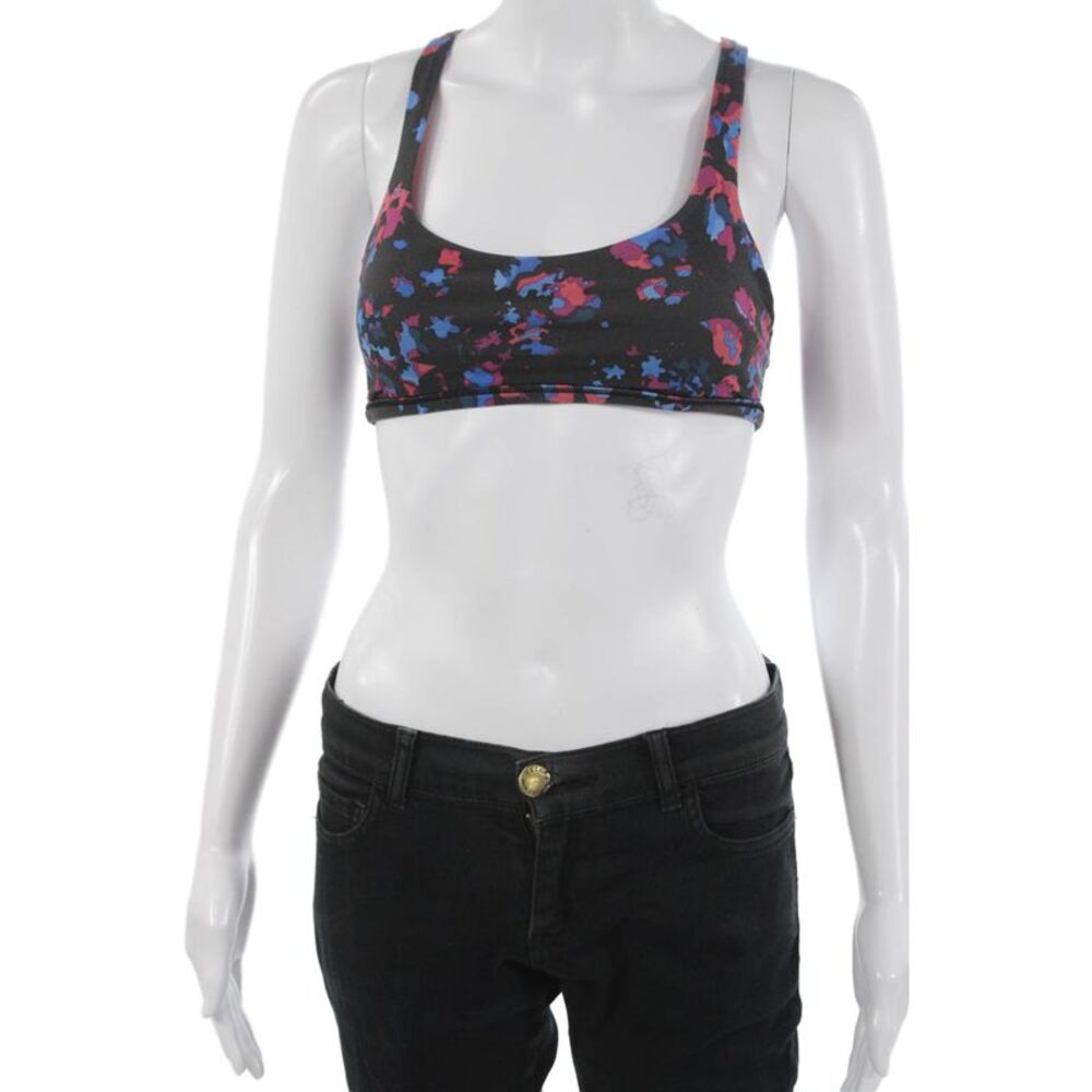Lululemon Womens Abstract Print Strappy Sports Bra Multi Colored Size 4